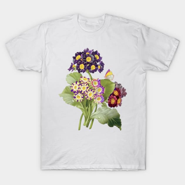 Vintage Botanical, Purple Primrose T-Shirt by PixDezines